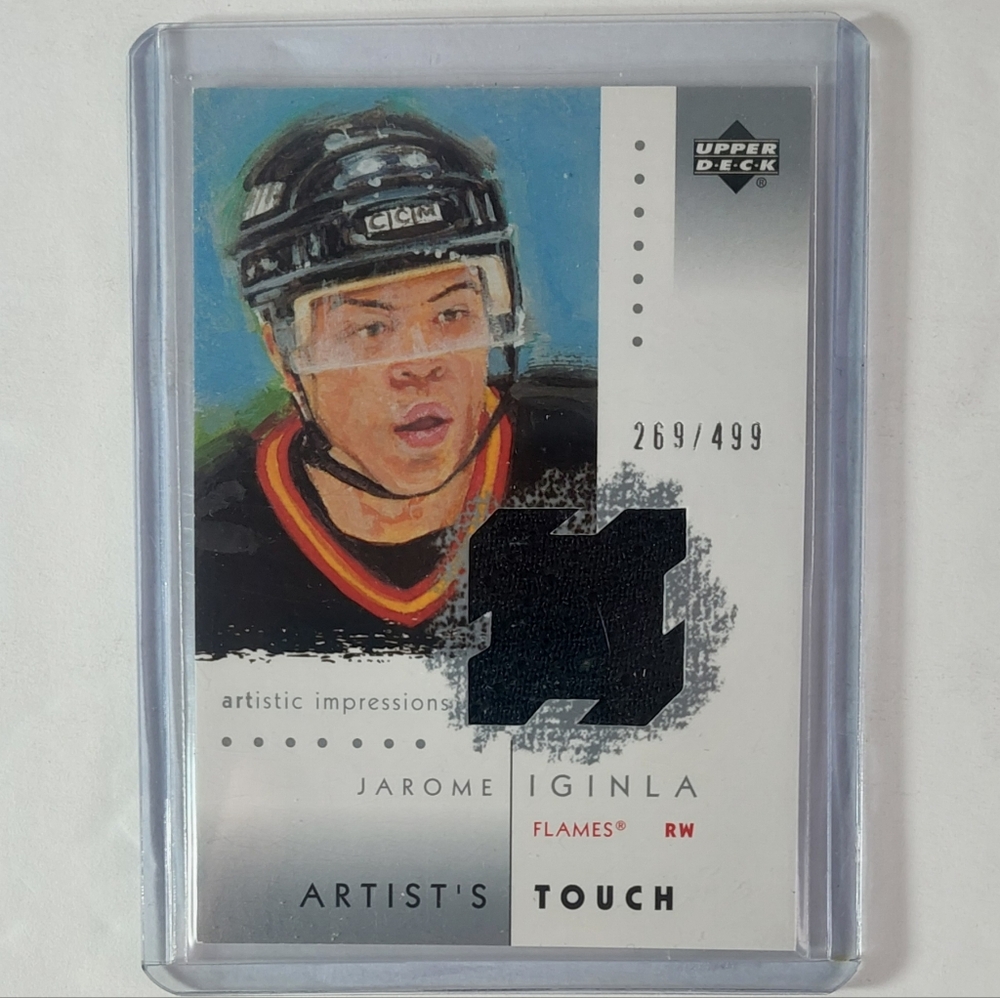 Jarome Iginla 2002/03 UD Artistic Impressions Artist's Touch Jersey Card 269/499